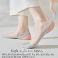 thumbnail image 3 of Ball of Foot Cushioned Low Cut Liner Socks Women's Nonslip Strap Half Toe Socks, 3 of 21