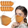 thumbnail image 3 of 10/30/50 uds. mascarilla facial desechable para adultos con 4 capas, correa ajustable para la nariz, transpirable, rosa Afortunado Sencillez, 3 of 4
