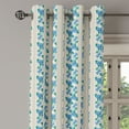 thumbnail image 2 of Ambesonne Ivory and Blue Grommet Curtain, Retro Stripes Roses, 50" x 96", Ivory Blue Green, 2 of 6