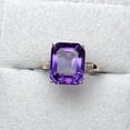 thumbnail image 2 of Unique Genuine Amethyst Ring 14k Solid Gold Ring Handmade Amethyst Ring Moissanite Accented Wedding Ring Natural Amethyst Ring Gift For Her, 2 of 5