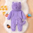 thumbnail image 4 of CUZIBR Baby Boy Halloween Costumes Girl Fuzzy Onesie Animal Romper Jumpsuit Hooded Zip Up Long Sleeve Cozy Trick or Treat Clothes,Purple,0-3 Months, 4 of 8