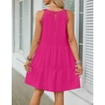 thumbnail image 2 of Halter Dress For Women Midi Sundress Lace Crochet Sleeveless Cover Ups A-Line Tiered Swing Summer Casual Dress Cogild, 2 of 3