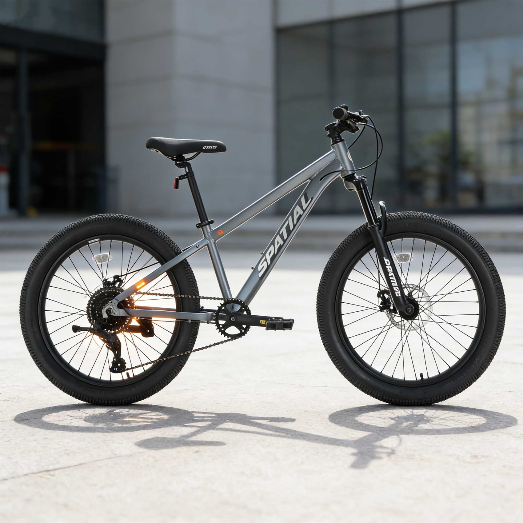 SPATIAL Pro Mountain Bike, 24 Inch Fat Bike for Man Women Teen, Outdoor Cycling Bicycle with 3.0-Inch Wide Tires, 8 Speed Drivetrain