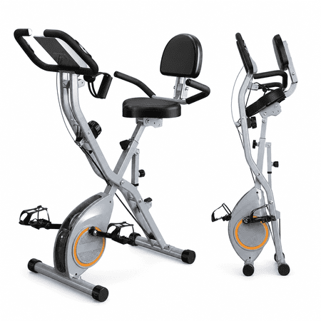 USLIM Foldable Stationary Bike for Apartment Cardio with 16-Level Resistance, 300 lb Capacity, 6.6 lb Flywheel