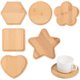 thumbnail image 1 of Posavasos de bambú para manualidades, bandeja de mosaico, Bases de mosaico sin terminar, bandejas de Base en blanco, suministros para hacer mosaicos, 6 uds., 1 of 7