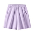 thumbnail image 4 of HBGVBA Girl's Casual Shorts,Summer Soft Breathable Shorts,3-13 Years Solid Color Elastic Waist Shorts Knee Length Summer Pants, 4 of 5