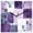 Purple White Gray, variant on Burnt Orange Beige Wooden Wall Clock Silent Non Ticking, Abstract Modern Oil Painting Geometric Square Wall Clocks Battery Operated, Decor Clock for Home Office, Living Room, Kitchen, 12 Inch
