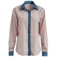 thumbnail image 7 of Conairie Oversized Button Down Shirts for Womens Long Sleeve Casual Collar Regular Fit Striped Shirt Lightweight Office Work Tee with Pocket Pink S, 7 of 7