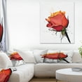 thumbnail image 1 of Croquis Aquarelle Rose Rouge Isolée - Impression sur Toile Florale, 1 of 3