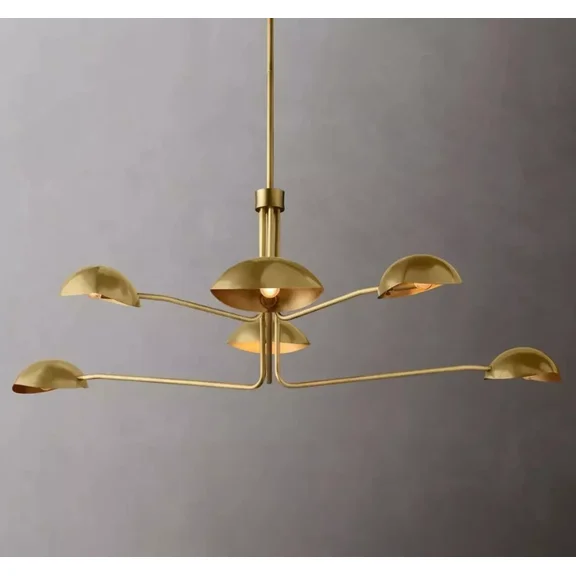 AESTHETIC VINTAGE COLLECTION Six-Arm Brass Sputnik Chandelier Light Fixture Mid Century Brass New Chandelier For Home Decor