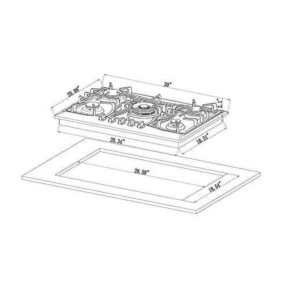 Empava 30GC21 30 in. Built-in Gas Stove Cooktop