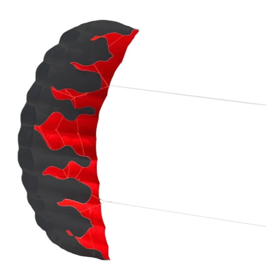 Kuntesetty 2M Outdoor Parafoil Kite Two Line Parachute Beach Kite for Adults Boys Girls Red Black
