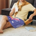 thumbnail image 6 of Rocae Dog Washes in a Pink Bath for Men's Soft Sleep Pajama Shorts, Waistband and Pockets, 6 of 9