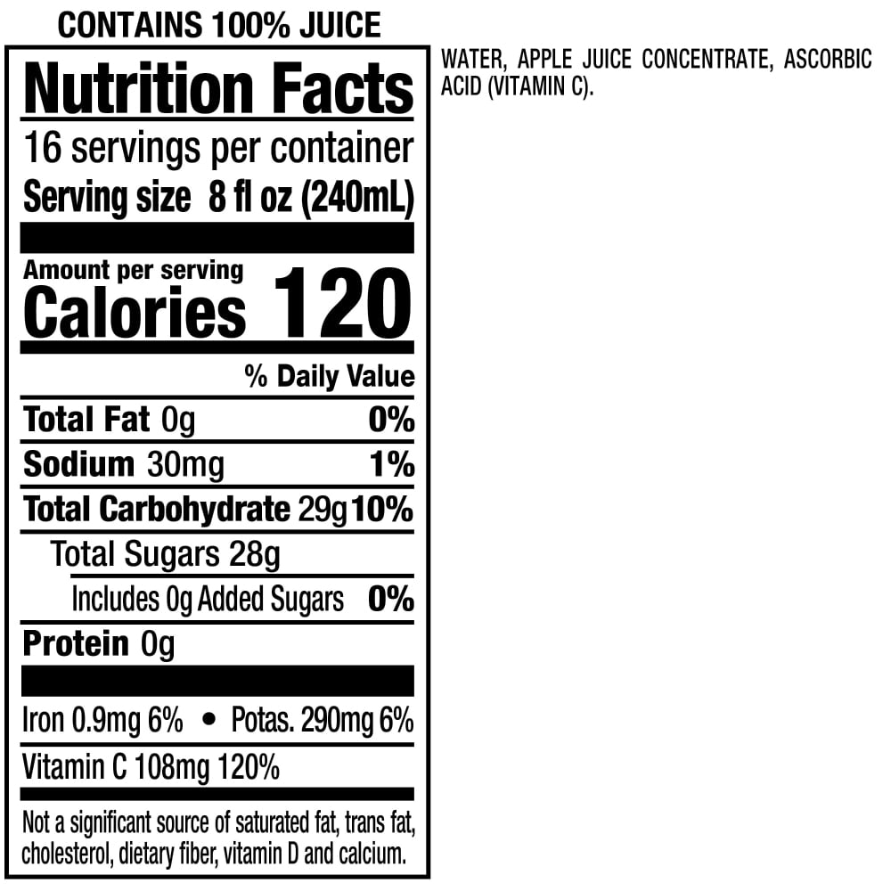Motts Original No Sugar Added 100% Apple Juice 1 gal - 5 Pack