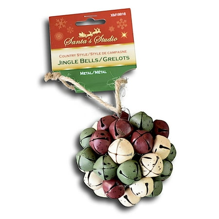 Quasimoon Blowout 3 15 Large Red Green Ivory Jingle Bells Hanging