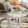 thumbnail image 5 of Beach Coastal Beige Round Area Rug 7Ft Washable Circle Rugs for Dorm Laundry Room, Nautical Shell Starfish Coral Summer Non-Slip Carpet Floor Mats Indoor Outdoor Carpet Runner Aesthetic Home Decor, 5 of 8