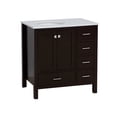 thumbnail image 4 of Horizon 36" Bathroom Vanity with Chocolate Cabinet and Engineered White Top, 4 of 5