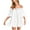 White, variant on Womens Summer Off Shoulder Romper Half Sleeve Backless Tie Front Flowy Short Jumpsuit Beach Vacation Outfits, Limited Time Under 10 Dollars ###