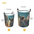 thumbnail image 3 of Balery Starry Sky Cloud Wolf Cesta de ropa redonda con asas, impermeable, independiente, para ropa, juguetes, dormitorio y familia-Medium, 3 of 6