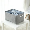 thumbnail image 2 of Paquete de 2 cestas de lavandería rústicas de color gris y , bolsa de almacenamiento de ropa, organizador de contenedores, a prueba de agua y polv Macarena Cesta de almacenamiento plegable, 2 of 7