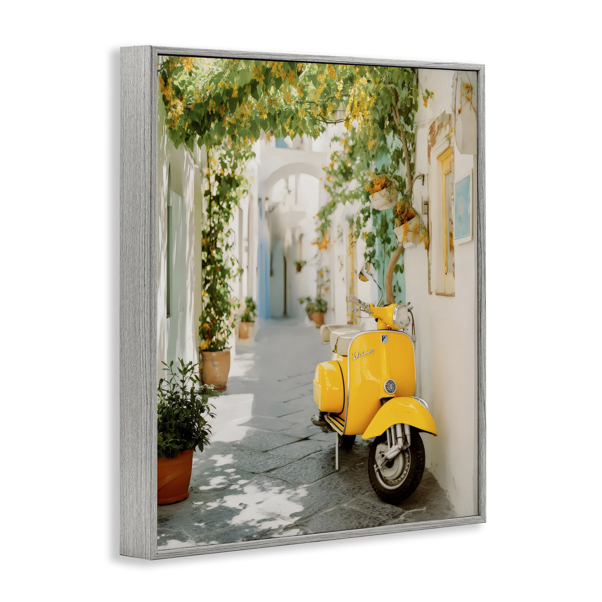 Stupell Industries Vacation Ride Through Alley Gray Framed Giclee Art, design by Franklyn Gregory