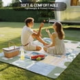 thumbnail image 4 of Spring Floral Checkered Outdoor Rug for Patio/Deck/Porch, Non-Slip Large Area Rug 3 x 5 Ft, Sage Green Daisy Buffalo Plaid Indoor Outdoor Rugs Washable Area Rugs, Reversible Camping Rug Carpet Runner, 4 of 8