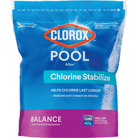 (Pack of 2) Clorox Pool&Spa Pool Chlorine Stabilizer, 4 lbs (for pool use)