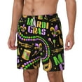 thumbnail image 2 of Balery Mardi Gras3 Mens Swim Trunks Swim Shorts for Men Quick Dry Inseam Beach Shorts with Compression Liner Pocket-X-Large, 2 of 9