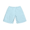 thumbnail image 3 of YNGKMEA Men's Casual Linen Shorts Elastic Waist Drawstring Shorts Soft Lightweight Breathable Summer Loose Pocket Athletic Shorts, 3 of 7