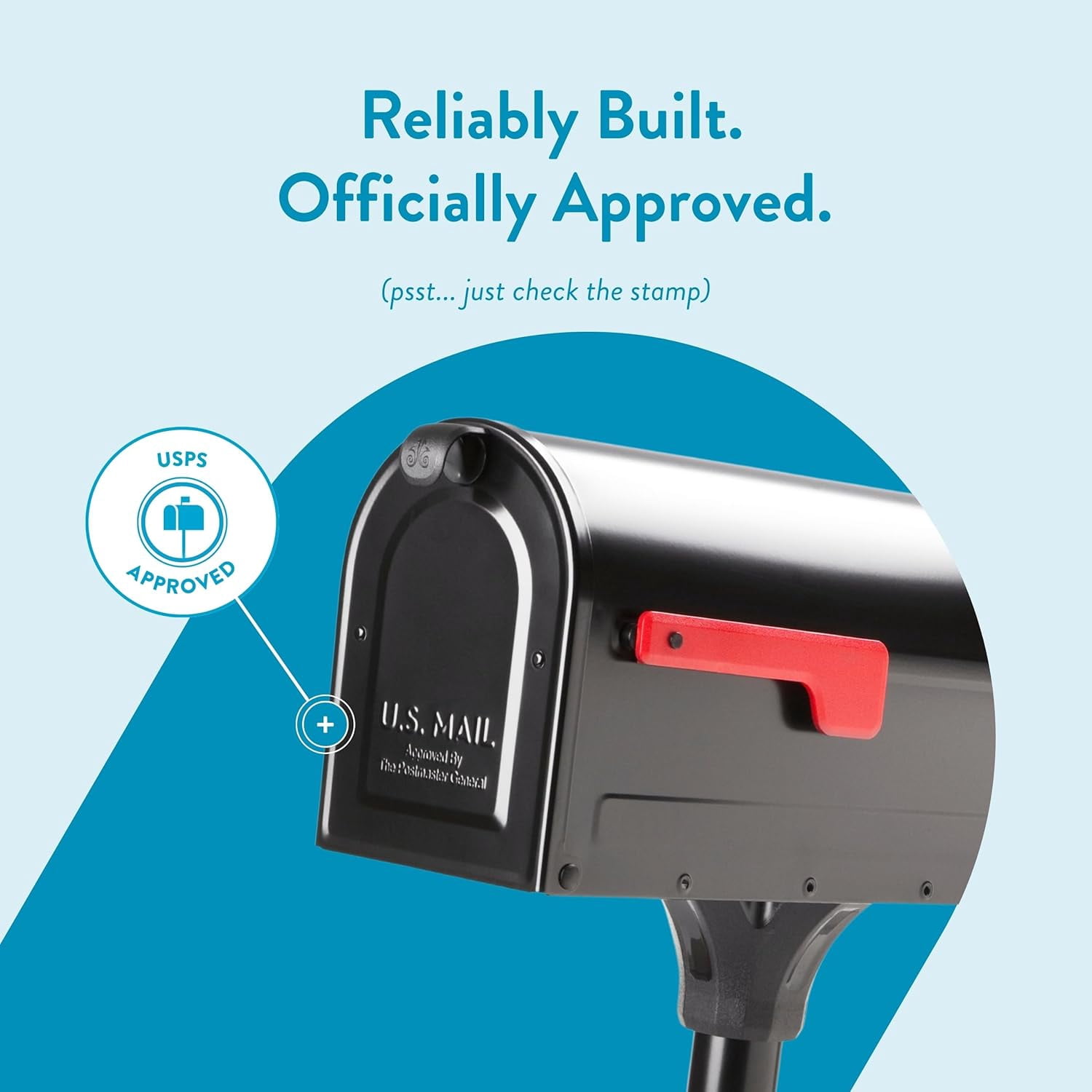 7680B-10 MB1 Mount Mailbox and In-Ground Post Kit, Medium, Black