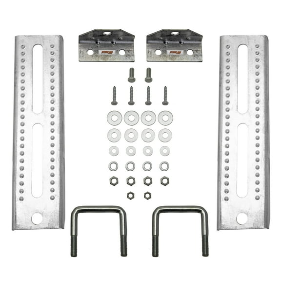 Extreme Max 3006.7041 10" Galvanized Swivel-Top Bunk Bracket with Hardware for 2" x 3" Trailer - 4-Pack