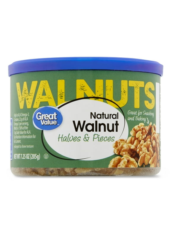 Great Value Natural Walnut Halves & Pieces, 7.25 Oz