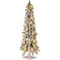 thumbnail image 2 of 3 ft. Pre-Lit Artificial Downswept Forestree Slim Christmas Tree, Green, Clear Lights, Flocked, 2 of 6