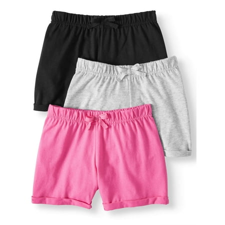 Girls' Casual Knit Shorts, 3-Pack