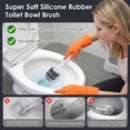 thumbnail image 5 of Toilet Brush with Ventilated Holder Set, Silicone Rubber Bristles Brush Head, Bathroom Toilet Bowl Scrubber Cleanner, Freestanding or Wall Mount Without Drilling, 5 of 11