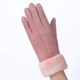 thumbnail image 1 of Guantes cálidos N915 de gamuza de invierno para mujer, de doble capa y con acolchado de terciopelo, para montar con pantalla táctil, 1 of 4