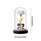 thumbnail image 3 of Cúpula de cristal romántica multicolor con flores artificiales y luces LED | Base de madera de pino para San Valentín, bodas y regalos navideños | Decoración del hogar de 11 x 20 cm, 3 of 7