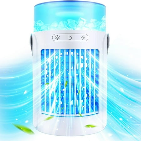 

Off Promotions! Portable Air Conditioners Quiet Evaporative Air Cooler with 3 Speeds 7 Colors Night Light Fan for Personal Space Lightweight Portable Mini Air Conditioner for Room Bedroom And