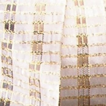 The Ribbon People Ivory and Gold Checkered Woven Wired Craft Ribbon 1.5" x 27 Yards