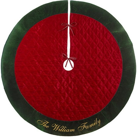 Personalized Christmas Tree Skirt, Velvet Diamond