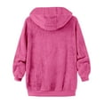 BLTIBY 2025 Women Winter Fleece Jackets Hooded Solid Color Winter