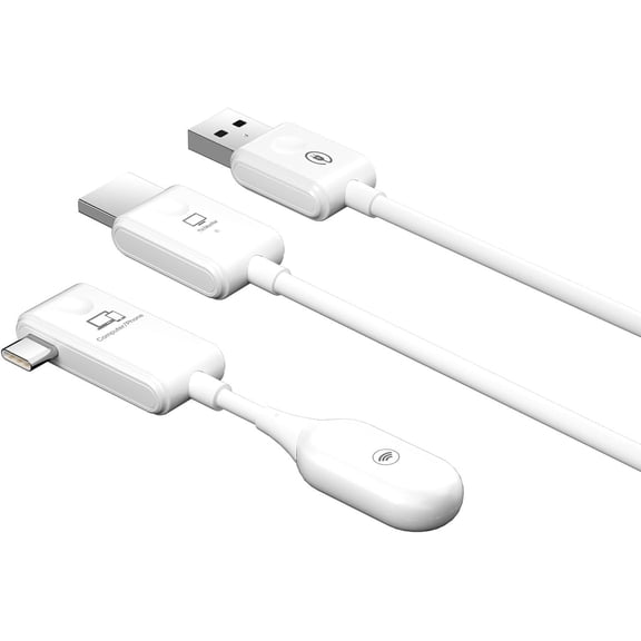 [Combos] USB Wireless HDMI Transmitter and Receiver, Plug & Play Portable for Home Theater, 4K Decode 1080P Output, Video Streaming from Laptop, PC, Tablet, Smartphone to TV Projector Monitor