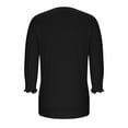 thumbnail image 5 of Sakmal Tops Women Black Button Down Work Tops Plain Henley 3/4 Sleeve Shirts for Women, 5 of 8