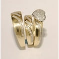 thumbnail image 2 of Divine_creation 3.50 Ctw Round Cut Diamond Wedding His & Her Ring Trio Set Ring 14K Yellow Gold Plated 925 Sterling Silver -7, 2 of 5