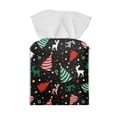 thumbnail image 2 of POLERO PU Leather Waterproof Tissue Box Holder Green Red Christmas, Square Napkin Facial Tissues Boxes Dispenser, Home Office Car Tissue Holder Decorative Container with Metal Button, 2 of 7