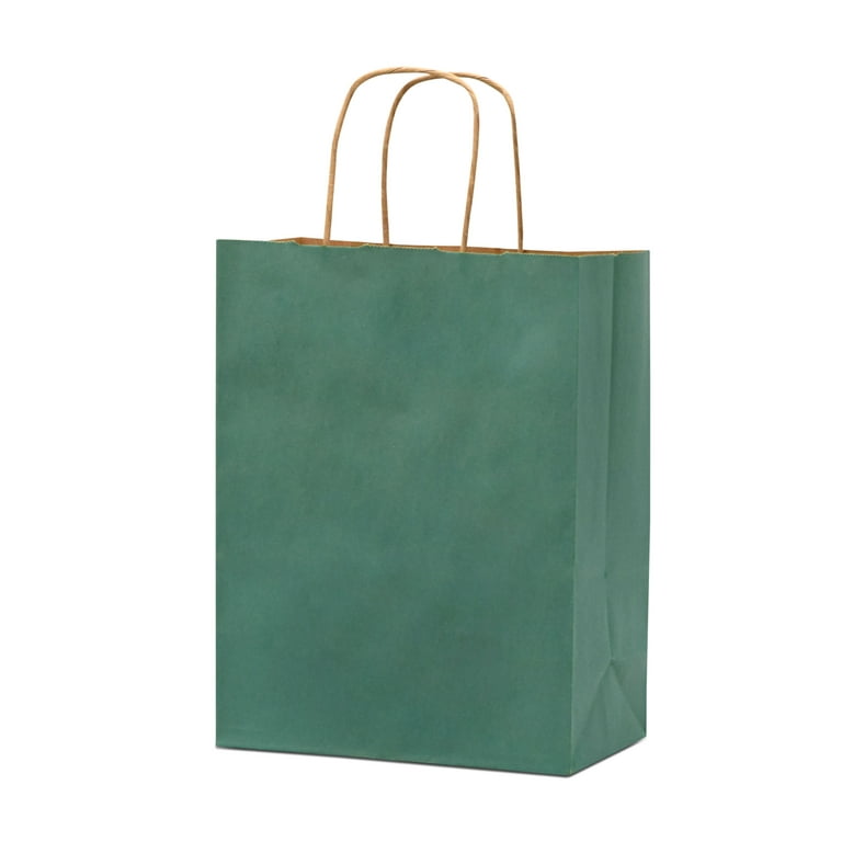 Prime Line Packaging Olive Green Colored Paper Bags, 10x5x13 / Olive / 100 PCS.