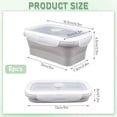 thumbnail image 2 of 8 Pack 17 oz Silicone Collapsible Food Storage Containers Rectangle Meal Prep Container with Vent Lids Foldable Lunch Box for Camping Kitchen Microwave Dishwasher Freezer Safe (Gray), 2 of 7