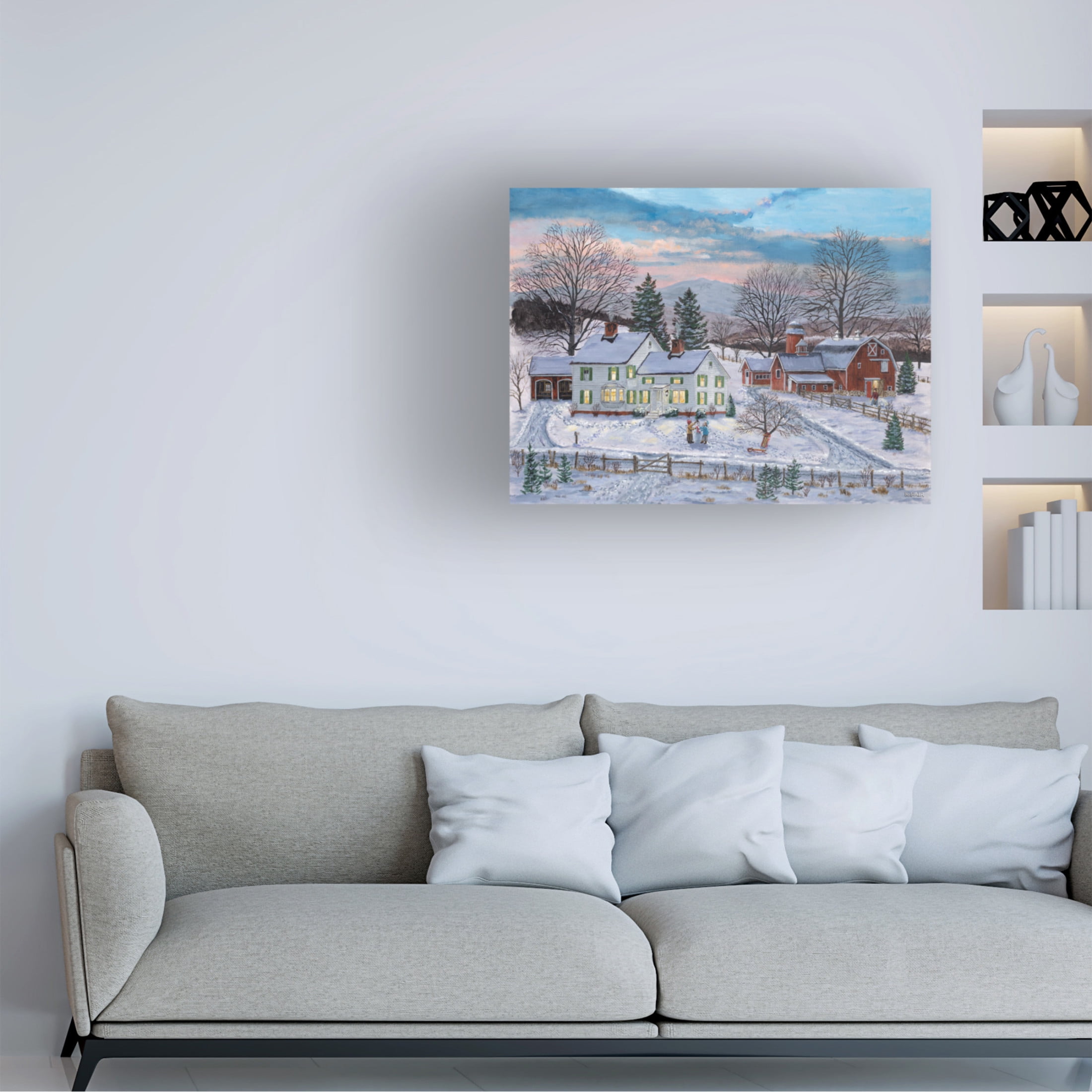 Canvas Wall Art - Bob Fair 'North Country Farm' Wall Art for Living Room, Bedroom, or Office Décor by Trademark Fine Art - 19 x 14 Inches