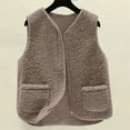 thumbnail image 4 of Breezora Womens Fleece Lined Zip Up Vest With Pockets Winter Warm Casual Cotton Puffer Gilet XXXL Size Brown, 4 of 7