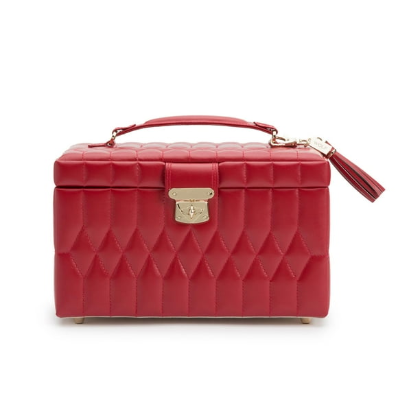 Joyero Wolf Caroline Medium Red con estuche de viaje